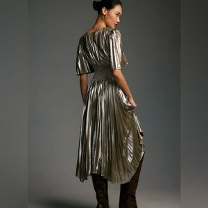 Anthropologie silver asymmetrical dress 🤩 Size Medium